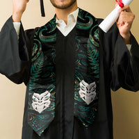 New Zealand Aotearoa Graduation Stole Maori Wheku Paua Shell Glitter Green