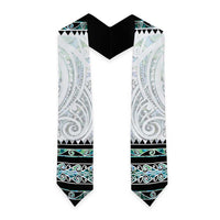 New Zealand Aotearoa Graduation Stole With Paua Shell Kowhaiwhai Pattern