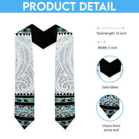 New Zealand Aotearoa Graduation Stole With Paua Shell Kowhaiwhai Pattern