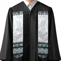 New Zealand Aotearoa Graduation Stole With Paua Shell Kowhaiwhai Pattern