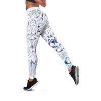 New Zealand Aotearoa Leggings Purple Maori Papua Shell Indigenous - Polynesian Pride