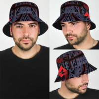New Zealand Bucket Hat Maori Kiwiana Pattern Tukutuku Motif