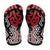 New Zealand Flip Flops Aotearoa Kowhaiwhai Mix Taniko Art - Red - Polynesian Pride