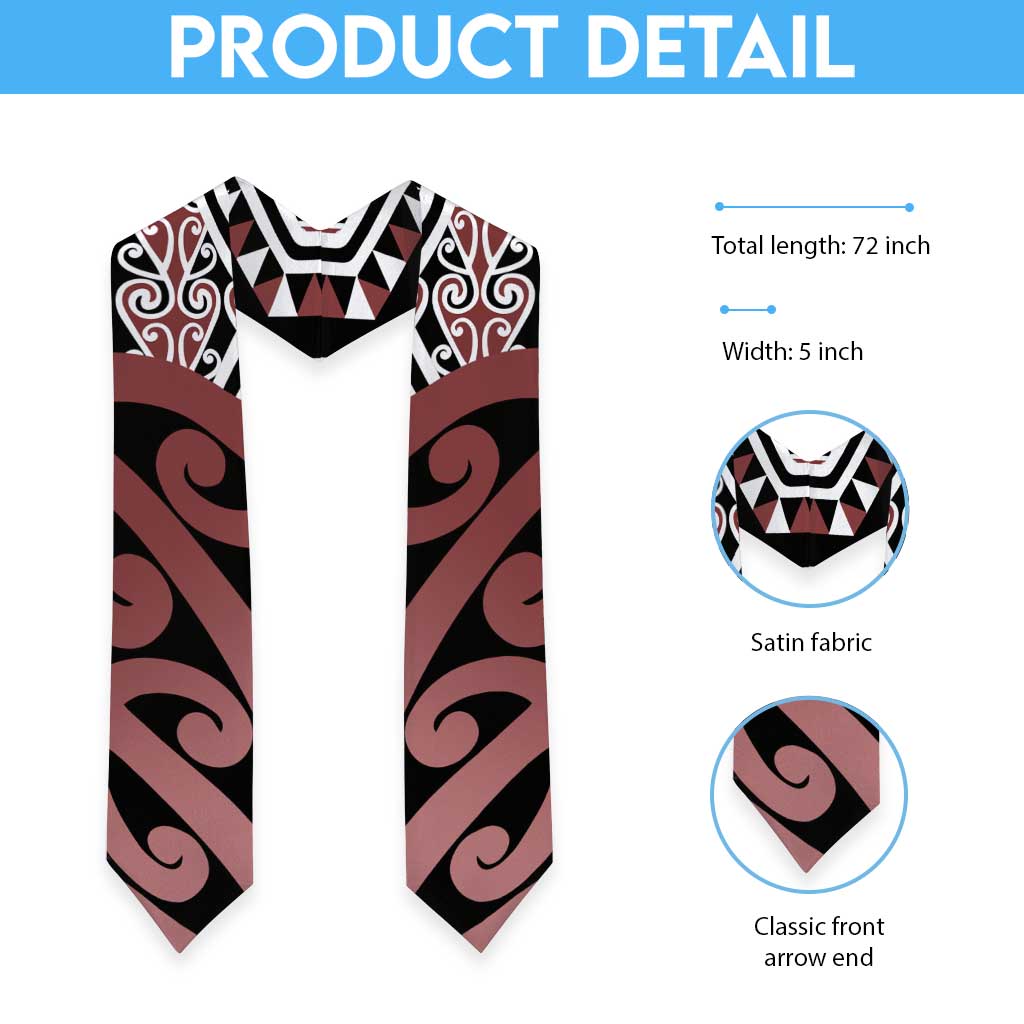 New Zealand Graduation Stole Aotearoa Kowhaiwhai Mix Taniko Art - Brown