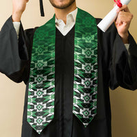 New Zealand Graduation Stole Poutama Mix Green Taniko Inspired Art