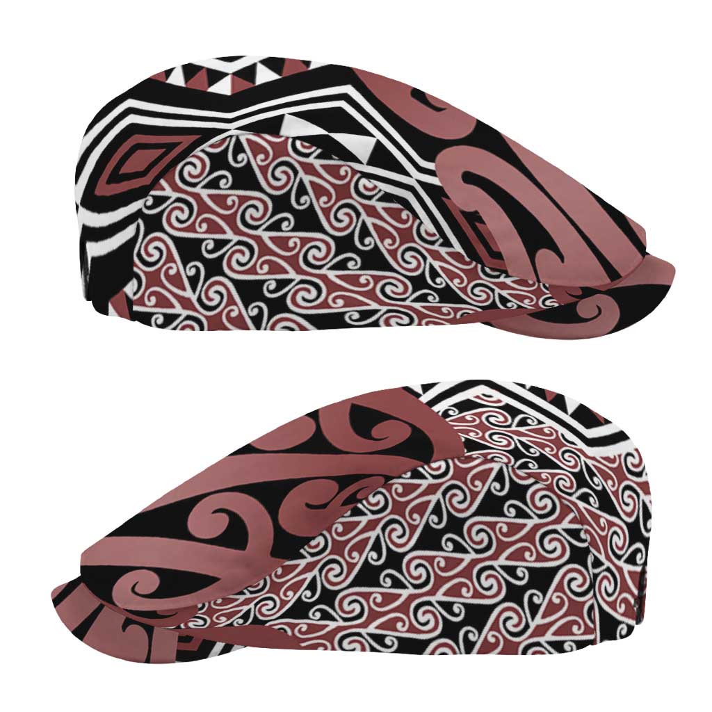 New Zealand Jeff Hat Aotearoa Kowhaiwhai Mix Taniko Art - Brown