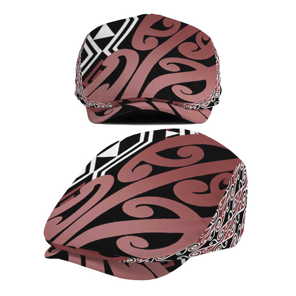 New Zealand Jeff Hat Aotearoa Kowhaiwhai Mix Taniko Art - Brown