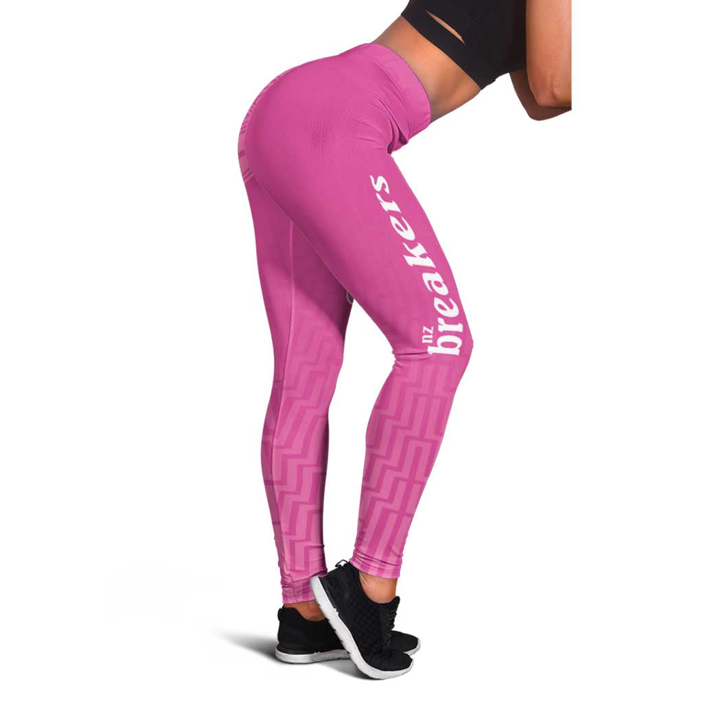 New Zealand Leggings Fire Basketball Maori Tribal Pink - Polynesian Pride