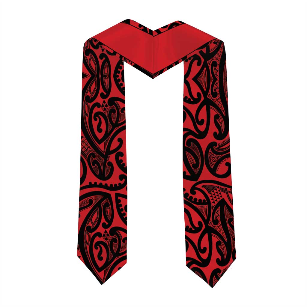 New Zealand Nurse RN 2026 Personalised Graduation Stole Red Maori Pattern Cultural Pride