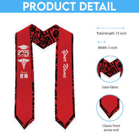 New Zealand Nurse RN 2026 Personalised Graduation Stole Red Maori Pattern Cultural Pride