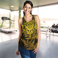 New Zealand Rugby All Gold Women Racerback Tank Silver Fern All Black Mix Ta Moko LT9 - Polynesian Pride