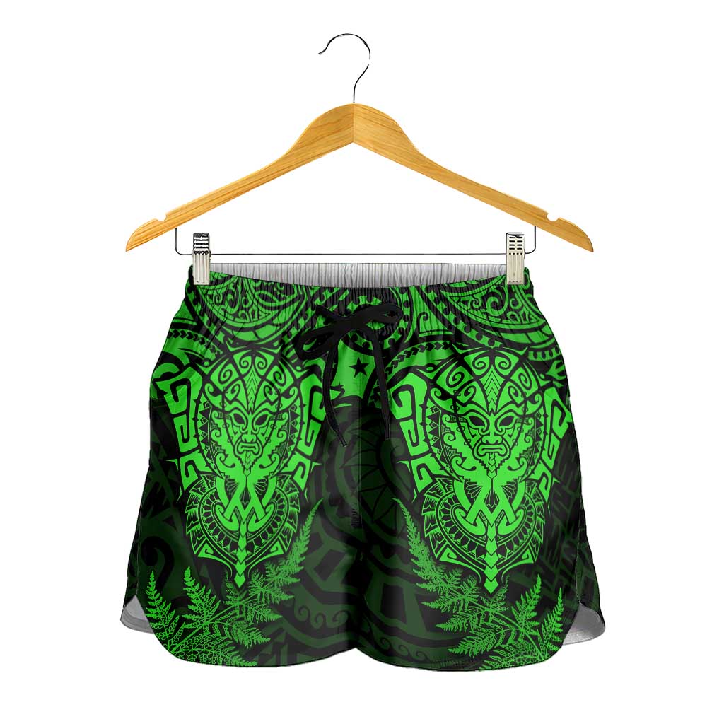 New Zealand Rugby All Green Shorts for Women Silver Fern All Black Mix Ta Moko LT9 - Polynesian Pride