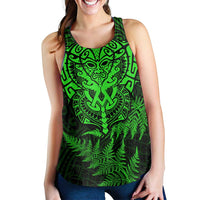 New Zealand Rugby All Green Women Racerback Tank Silver Fern All Black Mix Ta Moko LT9 - Polynesian Pride
