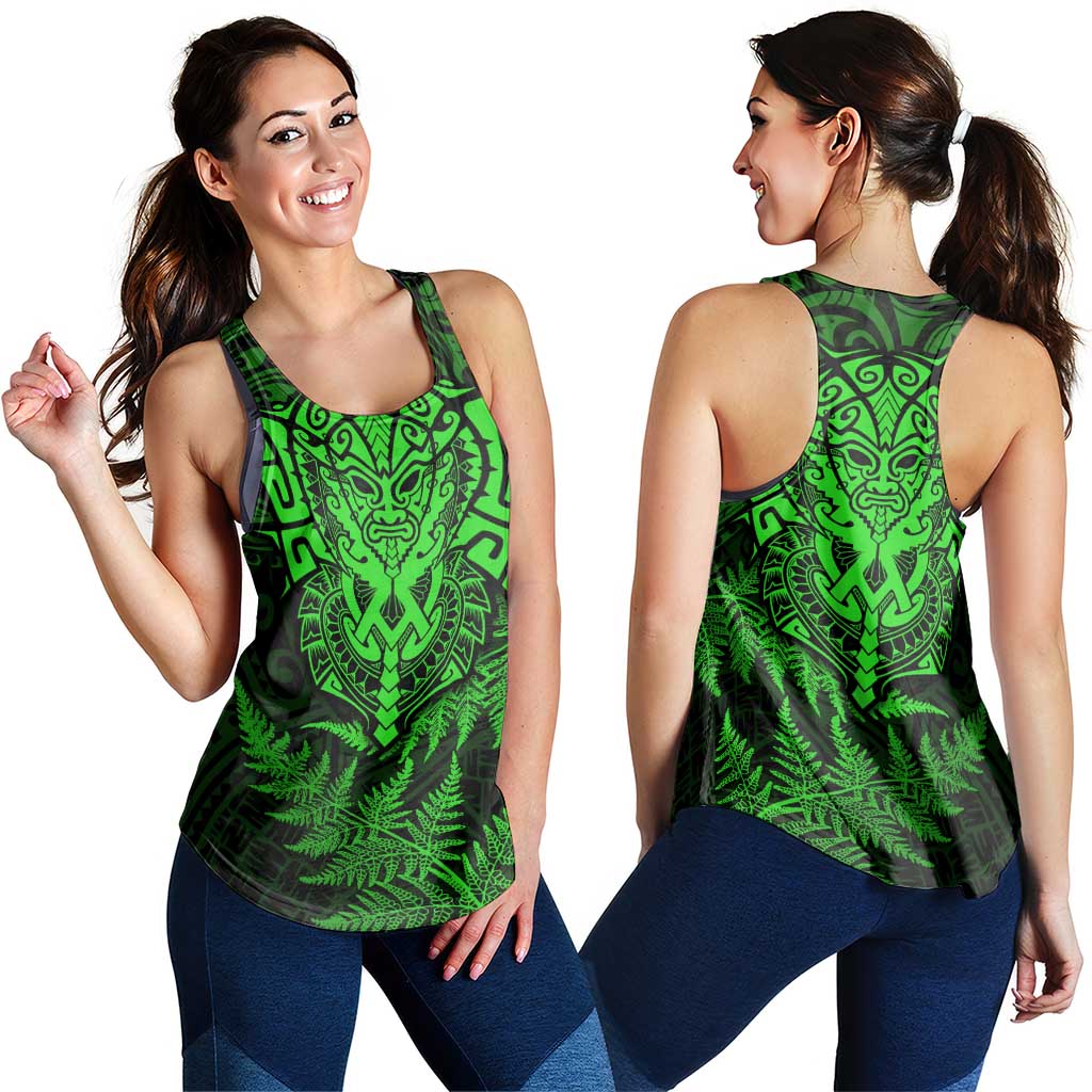 New Zealand Rugby All Green Women Racerback Tank Silver Fern All Black Mix Ta Moko LT9 - Polynesian Pride