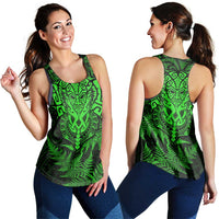 New Zealand Rugby All Green Women Racerback Tank Silver Fern All Black Mix Ta Moko LT9 - Polynesian Pride
