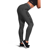 New Zealand Rugby Personalised Leggings All Black Fern Maori Tribal Pattern LT9 - Polynesian Pride