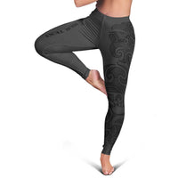 New Zealand Rugby Personalised Leggings All Black Fern Maori Tribal Pattern LT9 - Polynesian Pride