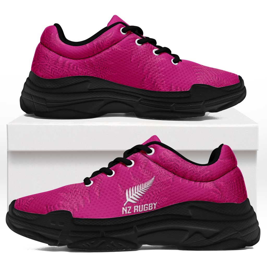 New Zealand Silver Fern Rugby Chunky Sneakers Go Aotearoa World Cup Pink Version - Polynesian Pride