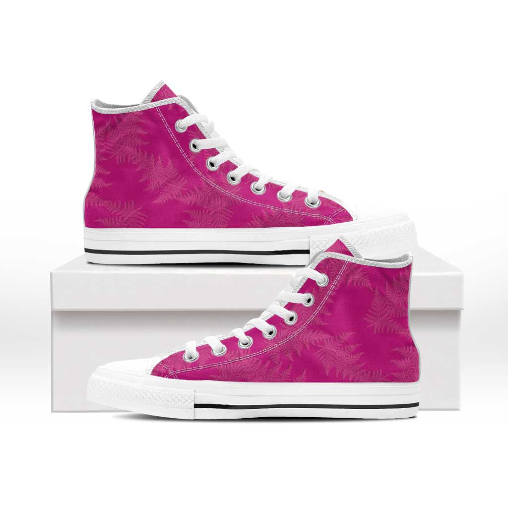 New Zealand Silver Fern Rugby High Top Shoes Go Aotearoa World Cup Pink Version - Polynesian Pride