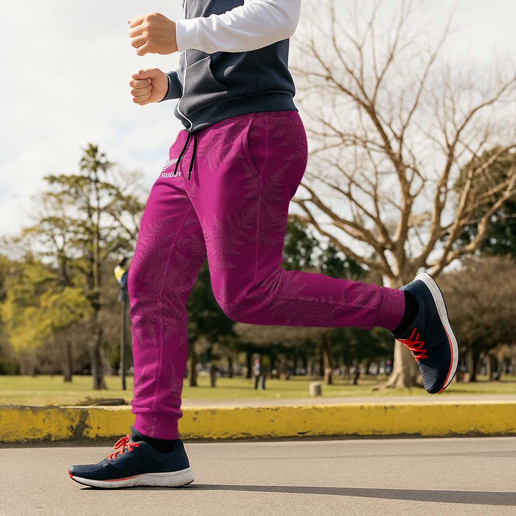 New Zealand Silver Fern Rugby Jogger Pants Go Aotearoa Champions World Cup Pink - Polynesian Pride