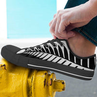 New Zealand Silver Fern Rugby Low Top Shoes All Black Go Champions Maori Pattern - Polynesian Pride
