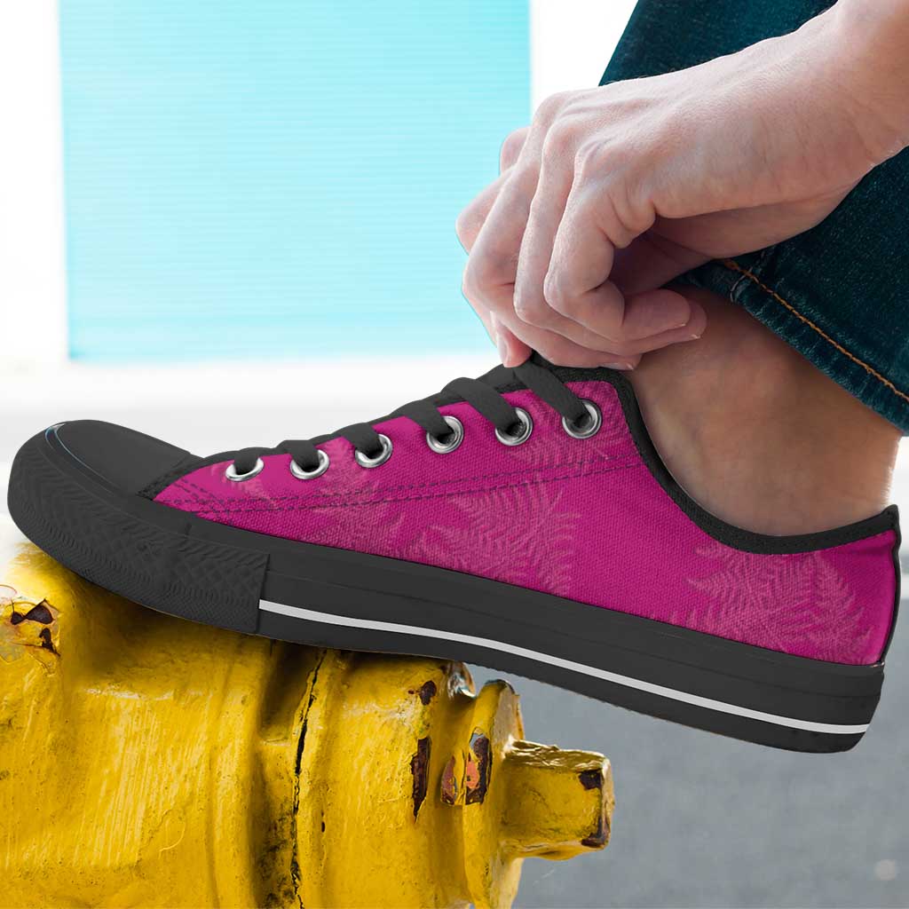 New Zealand Silver Fern Rugby Low Top Shoes Go Aotearoa World Cup Pink Version - Polynesian Pride