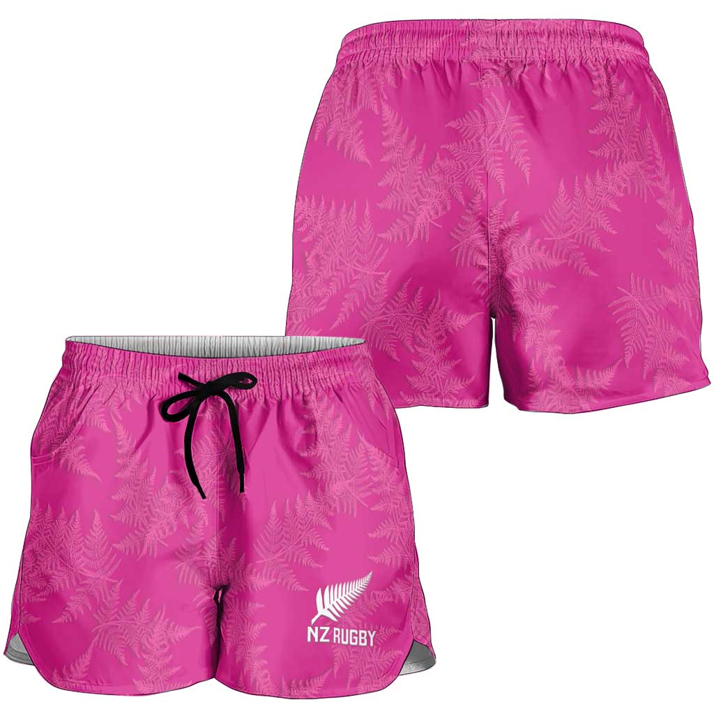 New Zealand Silver Fern Rugby Shorts for Women Go Aotearoa Champions World Cup Pink LT14 - Polynesian Pride