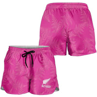 New Zealand Silver Fern Rugby Shorts for Women Go Aotearoa Champions World Cup Pink LT14 - Polynesian Pride