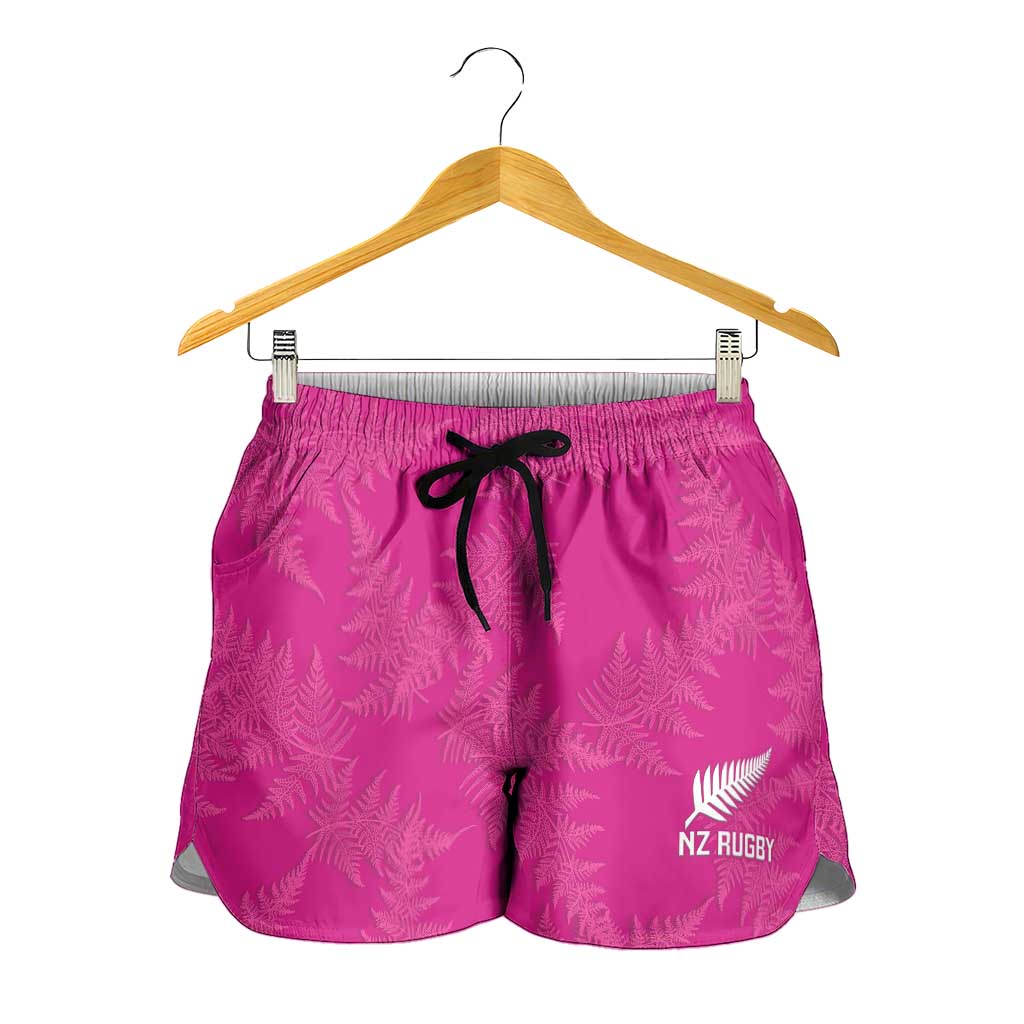 New Zealand Silver Fern Rugby Shorts for Women Go Aotearoa Champions World Cup Pink LT14 - Polynesian Pride