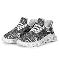 New Zealand Taiaha Maori Clunky Sneakers Kiwikiwi Minimalist Silver Fern Tukutuku Motif LT9 - Polynesian Pride