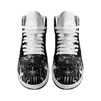 New Zealand Taiaha Maori High Sneakers AJ1 Kiwikiwi Minimalist Silver Fern Tukutuku Motif LT9 - Polynesian Pride
