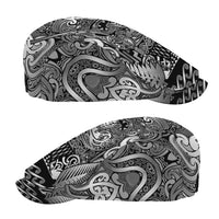 New Zealand Taiaha Maori Jeff Hat Kiwikiwi Minimalist Silver Fern Tukutuku Motif LT9 - Polynesian Pride
