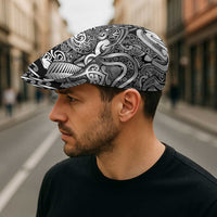 New Zealand Taiaha Maori Jeff Hat Kiwikiwi Minimalist Silver Fern Tukutuku Motif LT9 - Polynesian Pride