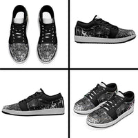 New Zealand Taiaha Maori Low Sneakers Kiwikiwi Minimalist Silver Fern Tukutuku Motif LT9 - Polynesian Pride