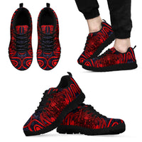 New Zealand Taiaha Maori Sneakers Whero Minimalist Silver Fern Tukutuku Motif LT9 - Polynesian Pride