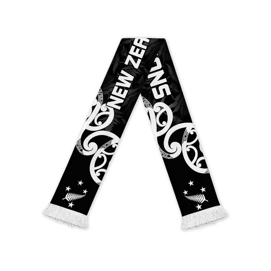 New Zealand WC2026 Black Soccer Scarf Silver Fern