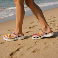 Niue Monuina e Kilisimasi Clogs Shoes Pacific Patchwork Xmas Vibes - Polynesian Pride