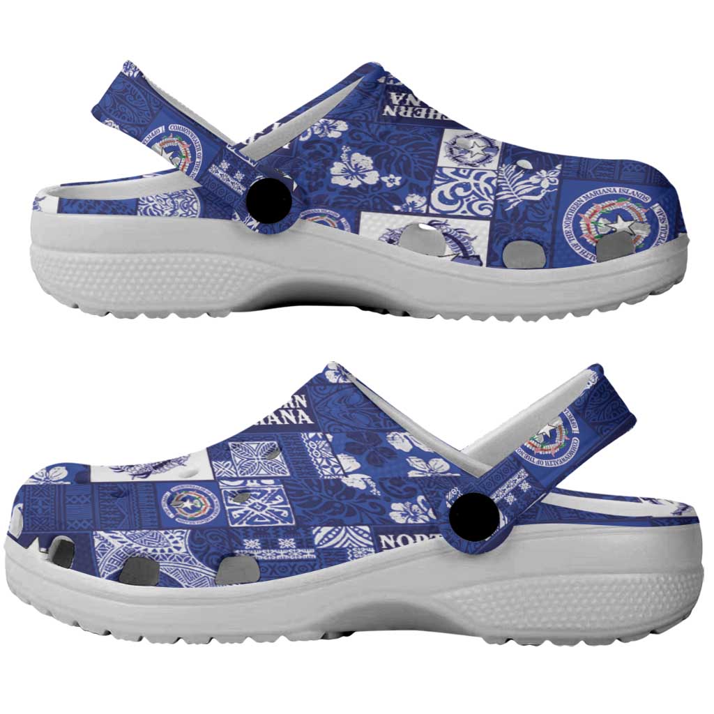 Northern Mariana Islands Magof Nochebuena Clogs Shoes Pacific Patchwork Xmas Vibes LT9 - Polynesian Pride