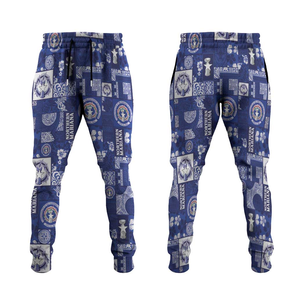 Northern Mariana Islands Magof Nochebuena Jogger Pants Pacific Patchwork Xmas Vibes - Polynesian Pride