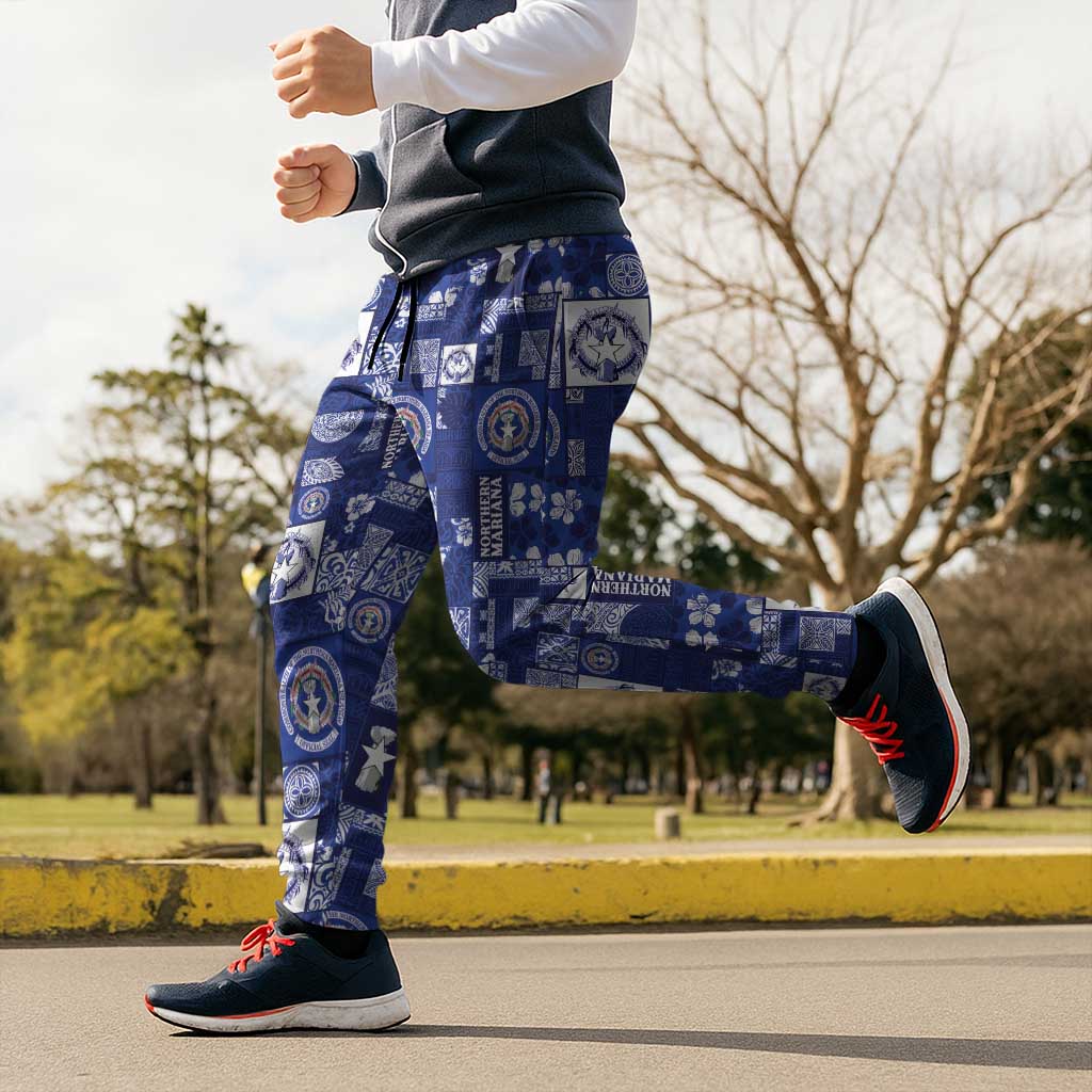 Northern Mariana Islands Magof Nochebuena Jogger Pants Pacific Patchwork Xmas Vibes - Polynesian Pride