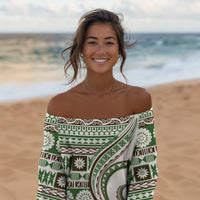 Hawaiian Hibiscus Tribal Vintage Motif Off Shoulder Sweater Ver 7 LT9