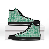 Omaomao Aloha Hawaii High Top Shoes Plumeria Lei With Palaka Motif - Polynesian Pride
