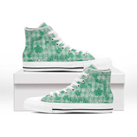 Omaomao Aloha Hawaii High Top Shoes Plumeria Lei With Palaka Motif - Polynesian Pride