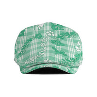 Omaomao Aloha Hawaii Jeff Hat Plumeria Lei With Palaka Motif LT14 Green - Polynesian Pride