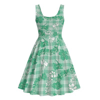 Omaomao Aloha Hawaii Midi Dress Plumeria Lei With Palaka Motif - Polynesian Pride