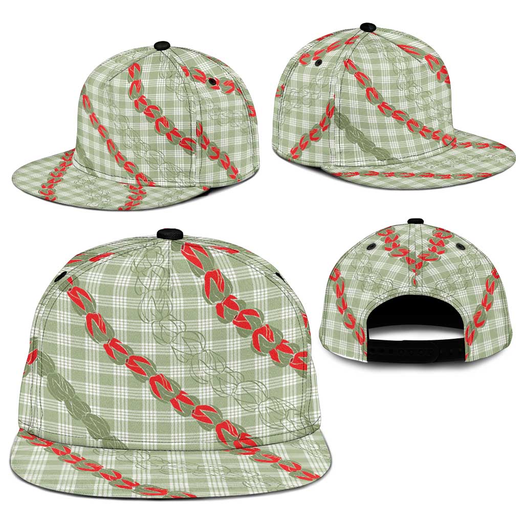 Omaomao Aloha Hawaii Snapback Cap Rosebud Lei With Palaka Motif LT14 - Polynesian Pride