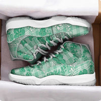 Omaomao Aloha Hawaii Sneakers J11 Plumeria Lei With Palaka Motif LT14 - Polynesian Pride