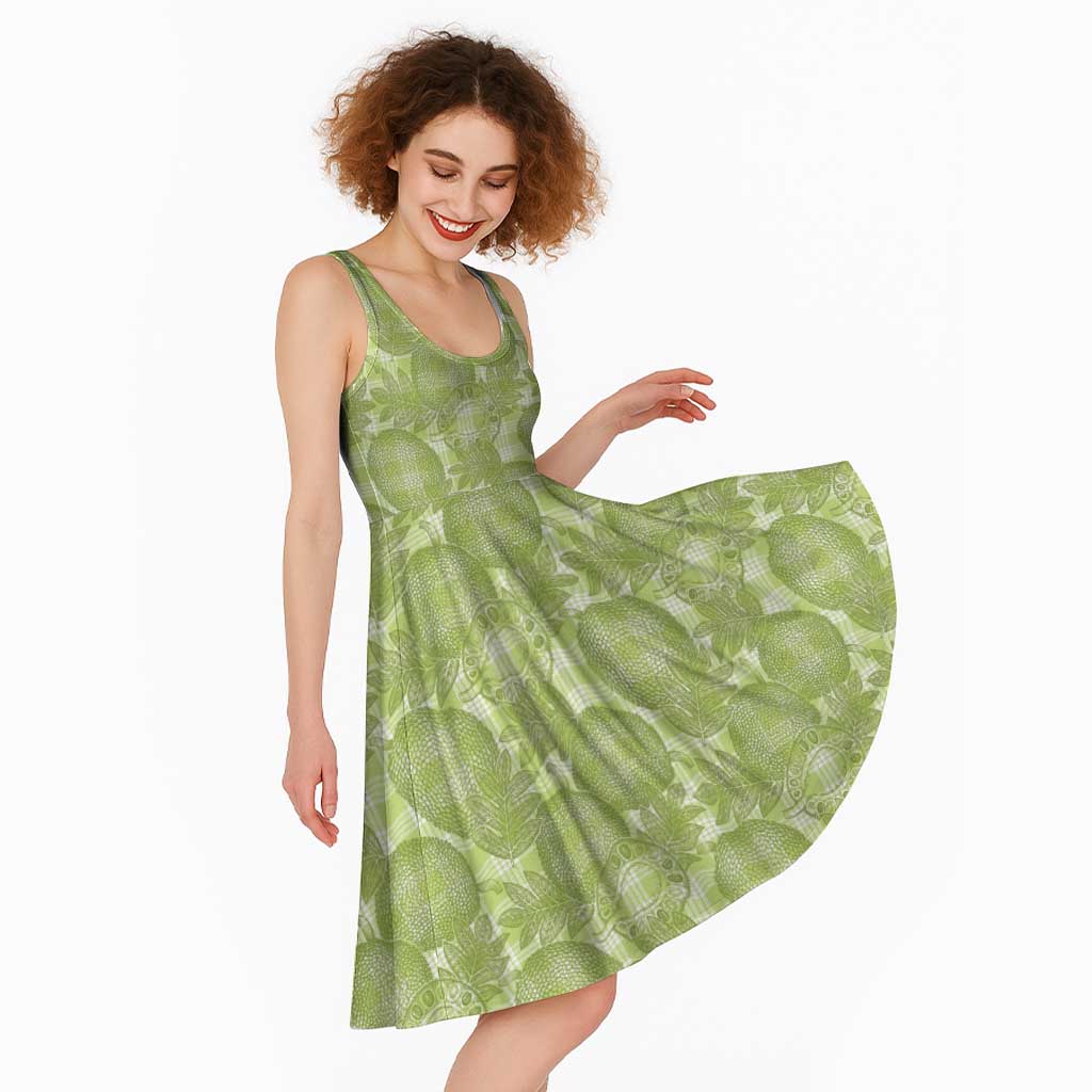 Omaomao Hawaii Breadfruit Palaka Motifs Midi Dress
