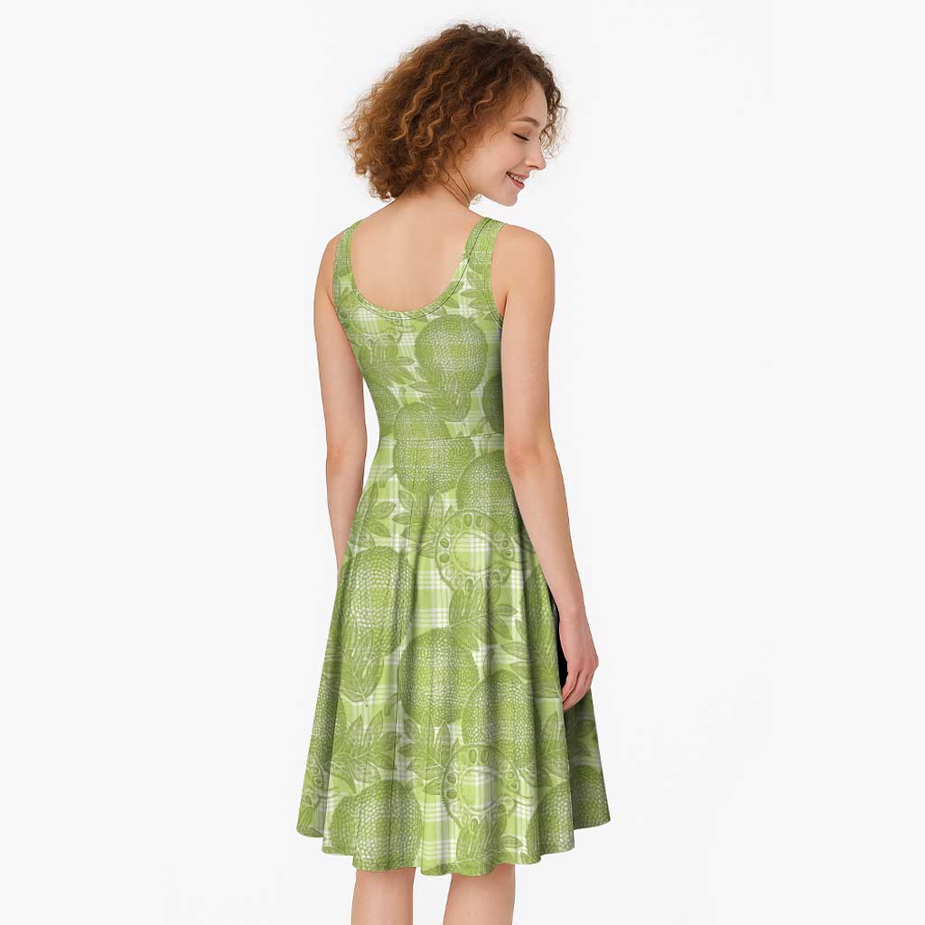 Omaomao Hawaii Breadfruit Palaka Motifs Midi Dress