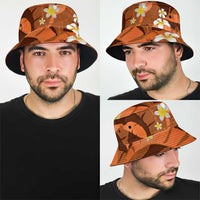 Orange Banana Leaf Hawaii Bucket Hat Lau Maia Plumeria Tropical Summer Vibes LT14 - Polynesian Pride